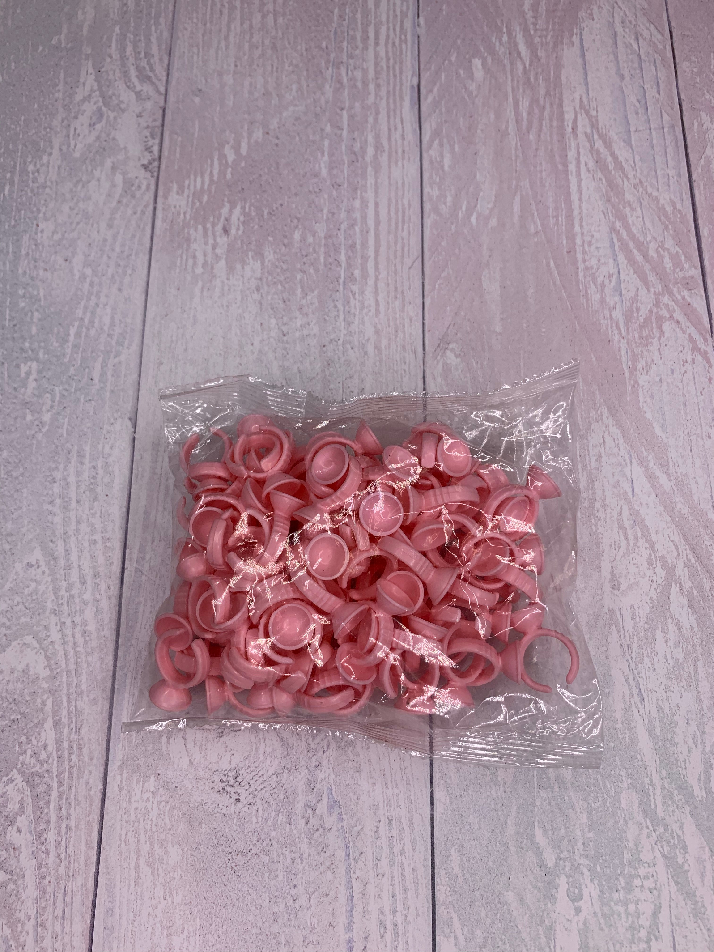 Pink Glue Rings (100 pcs)